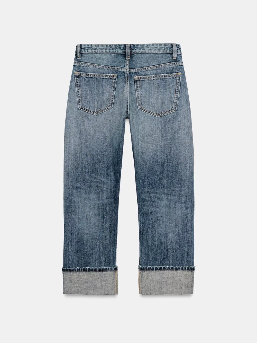 NWOT Zara Crop Cuffed Straight Jeans Size 2- Run large! - Picture 2 of 6